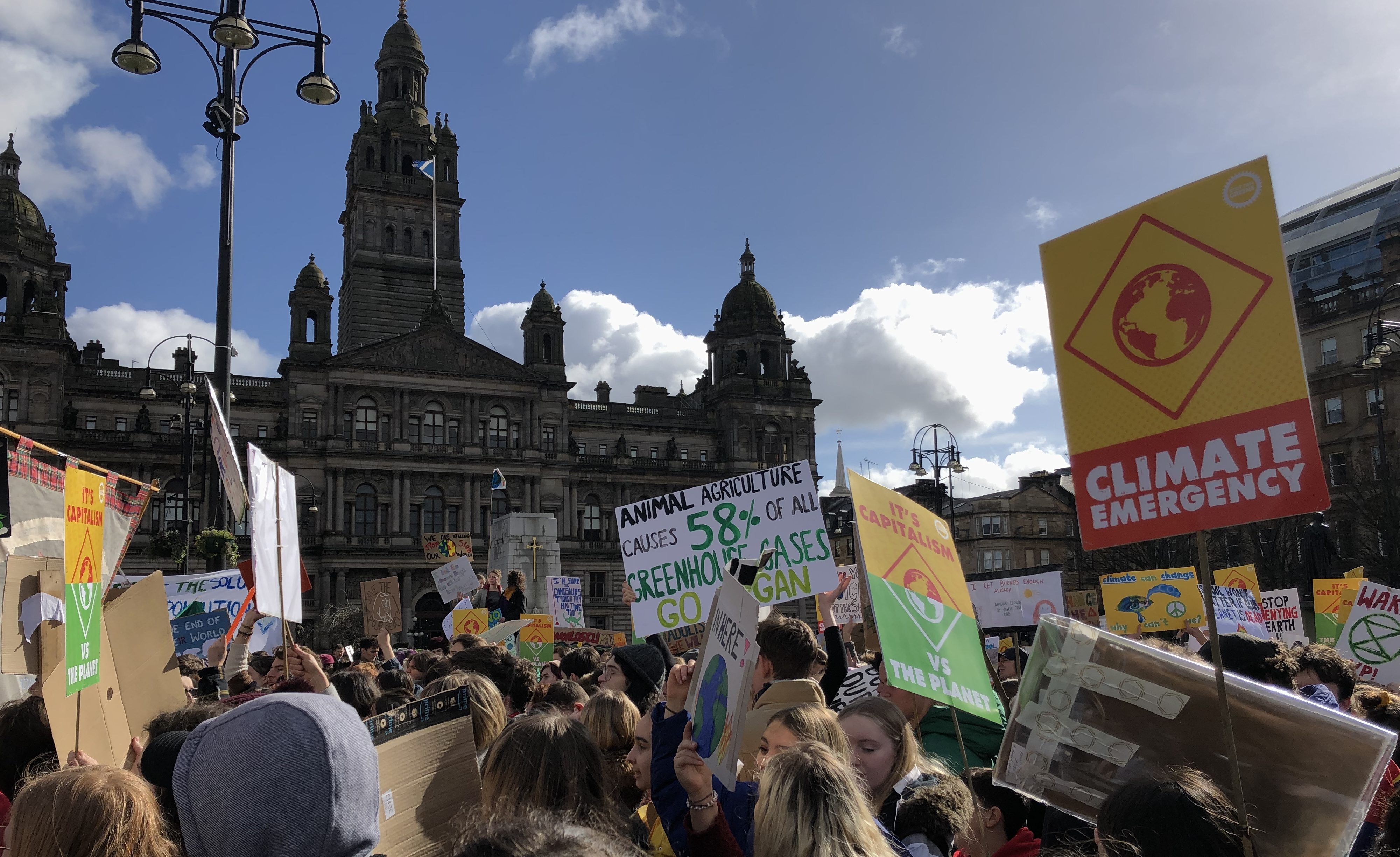 Young people gather to make their voices heard in George Square, Glasgow