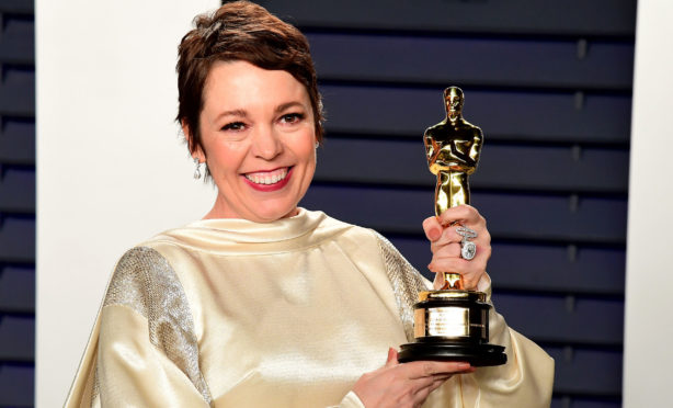 Olivia Colman with her Oscar for Best Actress