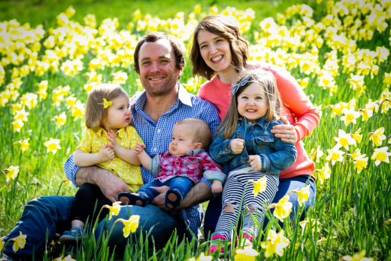 Benjamin and Amanda Somers with Augustine and sisters Clementine and Isabel