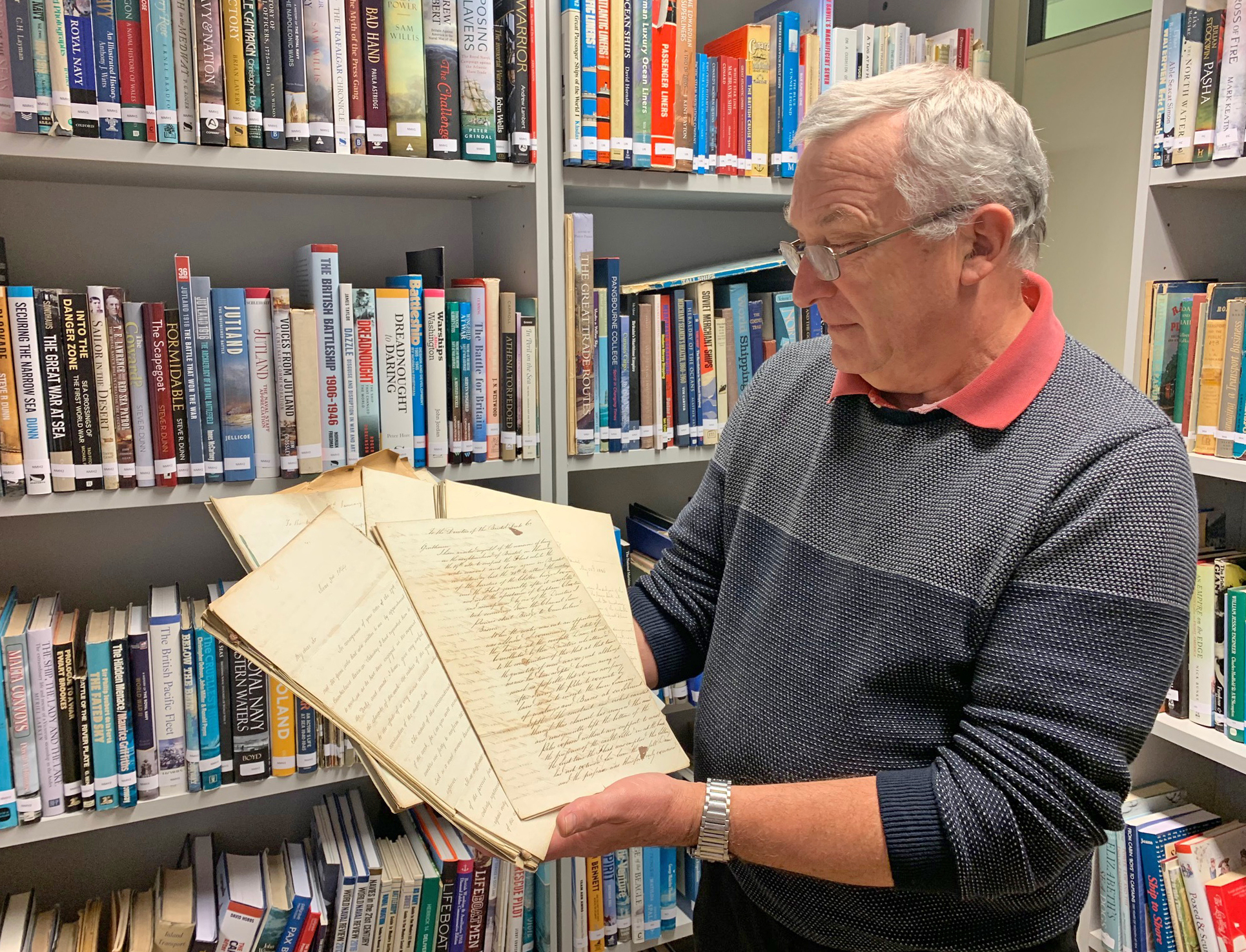 Retired engineer Roger Henley with the letters he found