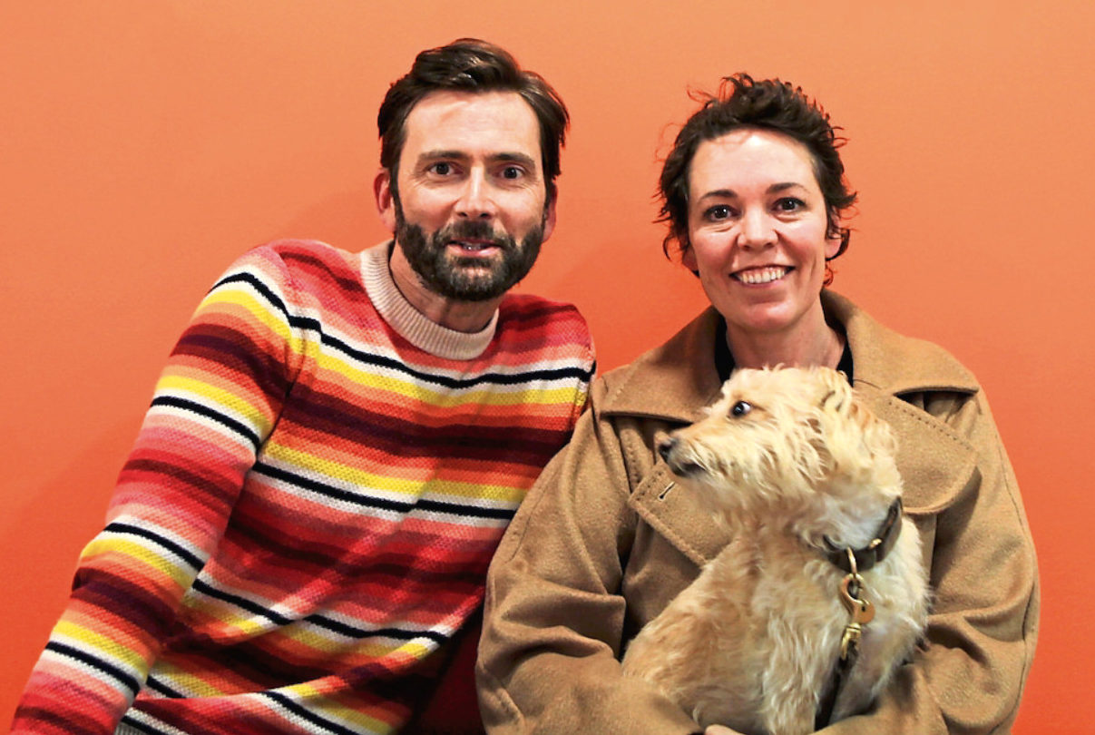 David Tennant with Olivia Colman (and her dog!)