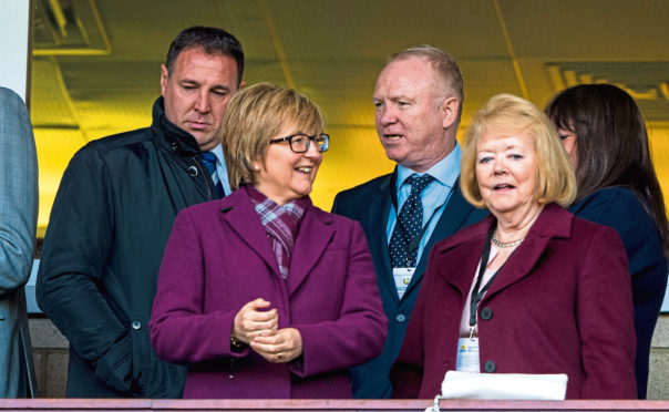 Hearts owner Ann Budge (right) watching the semi-final