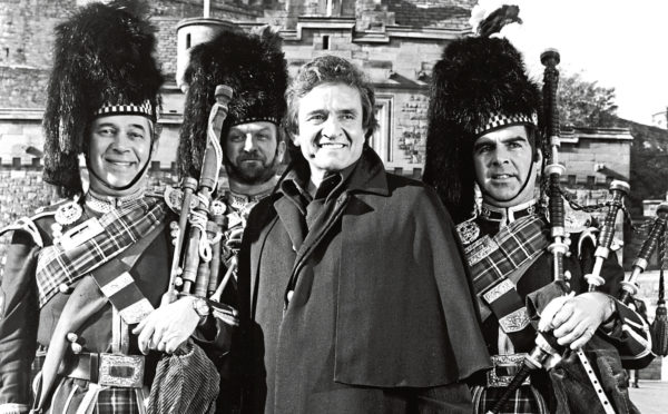 Johnny Cash in 1981 during a visit to Scotland for a TV special. The Man in Black was proud of his family’s roots in Falkland, Fife