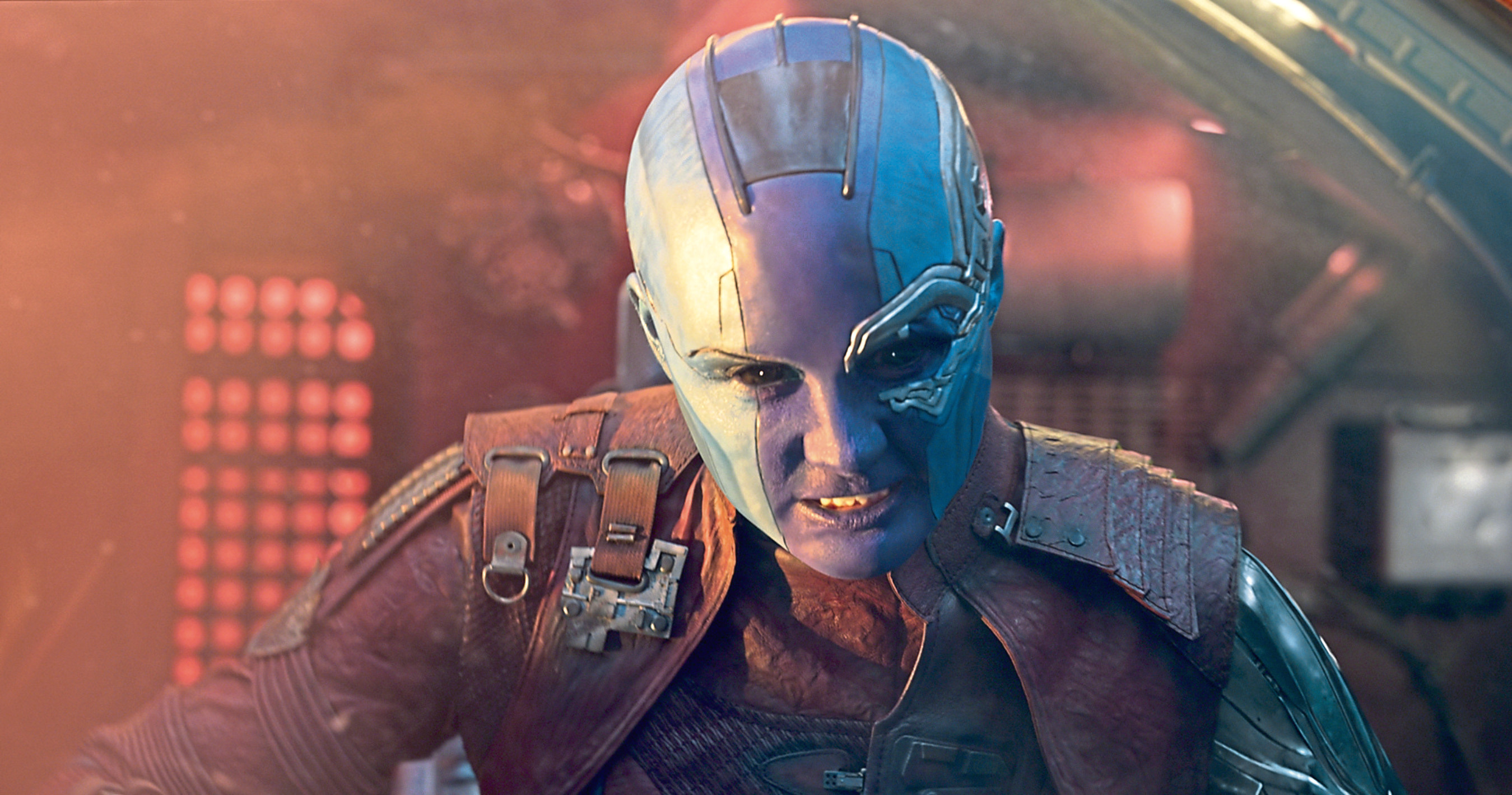 Karen Gillan, pictured playing Nebula, had to shave her head for the first Guardians Of The Galaxy film