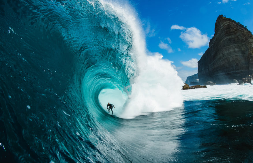 Stuart Gibson’s photo, entitled Mikey Brennan, captures his friend taking on a mighty wave during a big swell at Shipstern in Tasmania. The shot was singled out from 
a catalogue of strong entries to win the prestigious Nikon Surf Photo and Video of the Year competition and bag the keen surfing photographer a new Nikon Z7