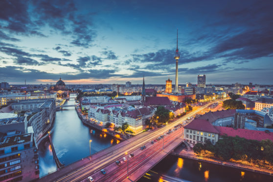 Berlin's skyline by night