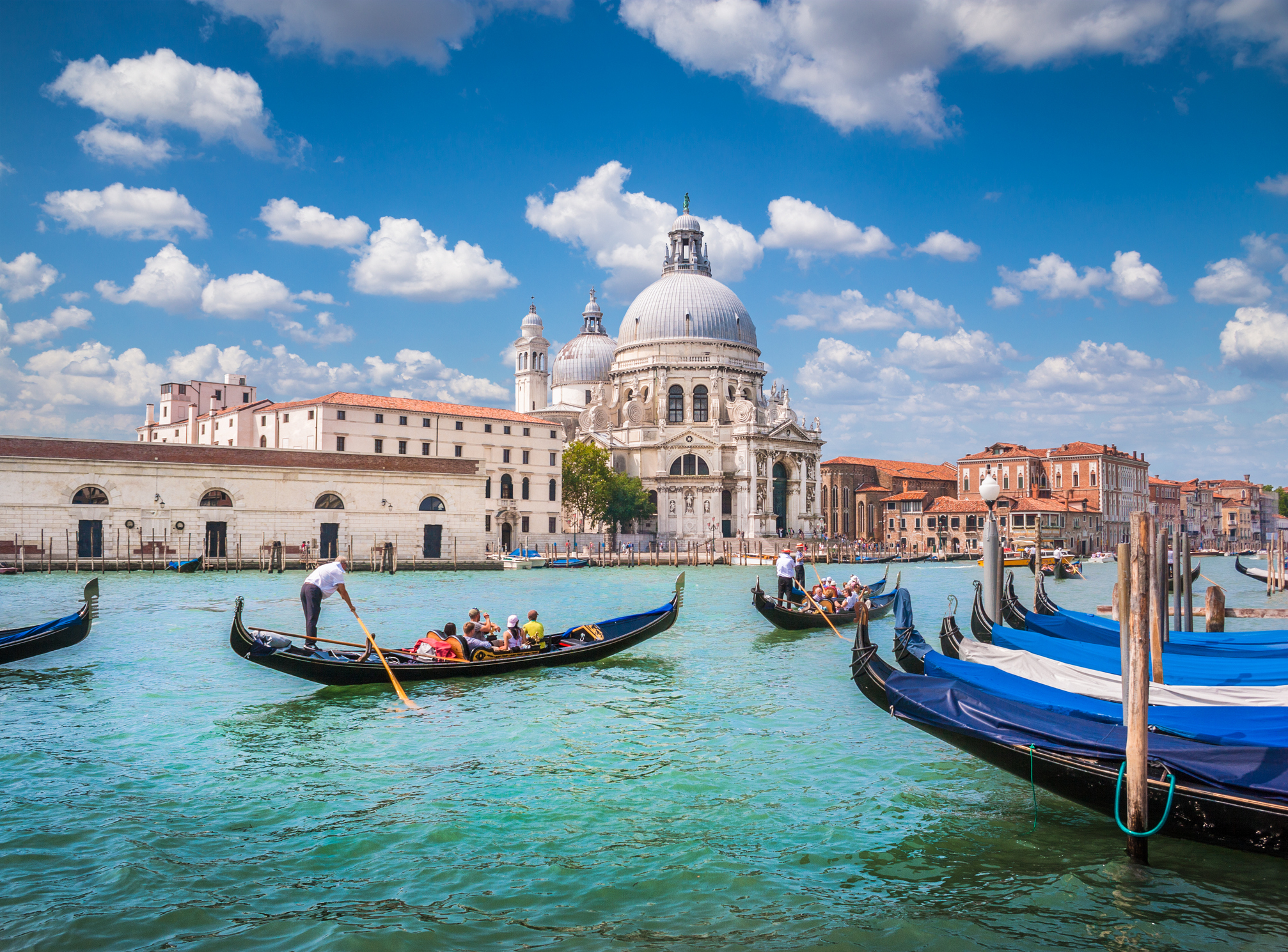 The Basilica 
di Santa Maria makes a stunning backdrop to Venice’s famous canals