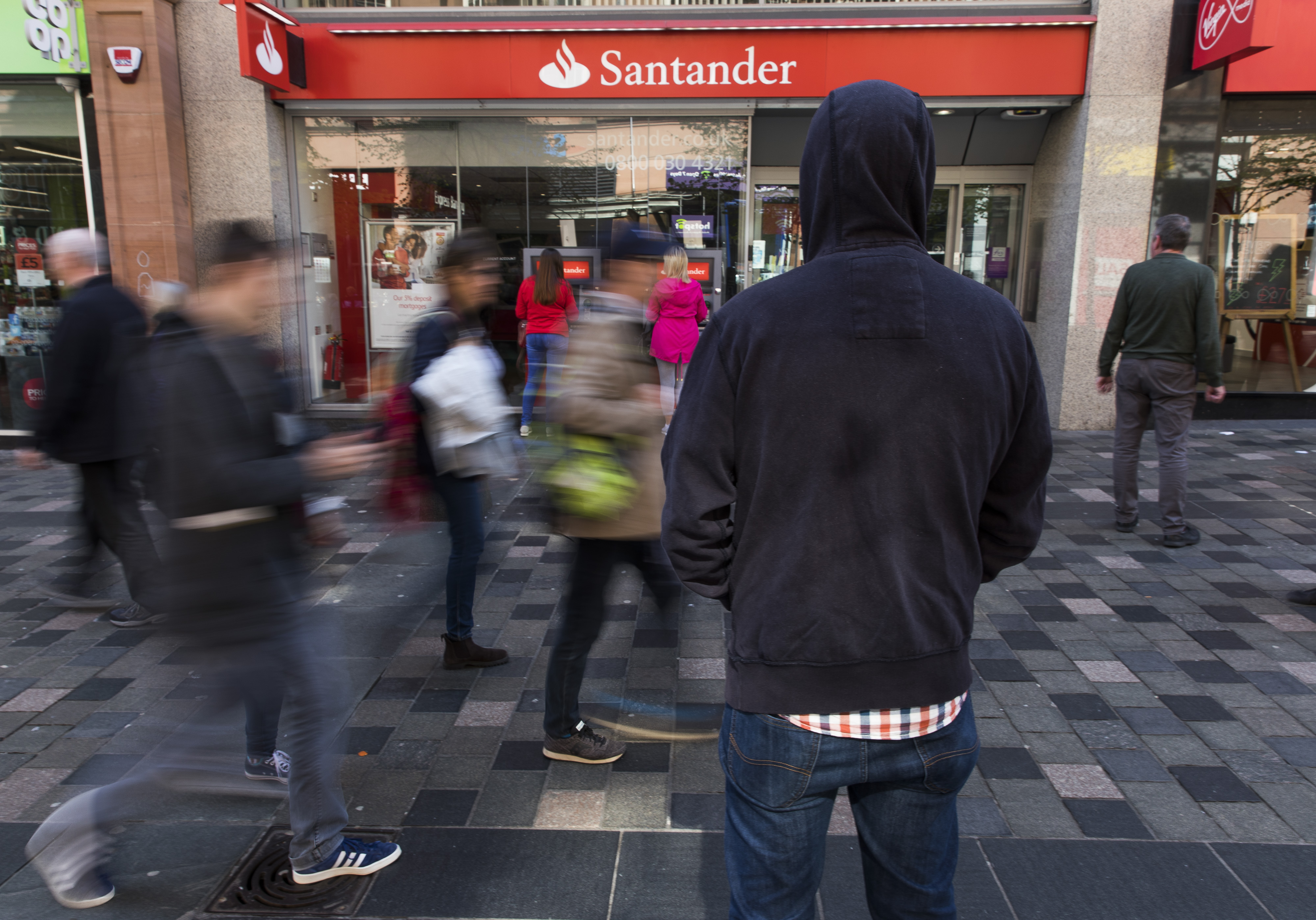 The money launderer revealed Santander branches in Glasgow, like the one above, were a favourite because, at that time, security seemed to be lax