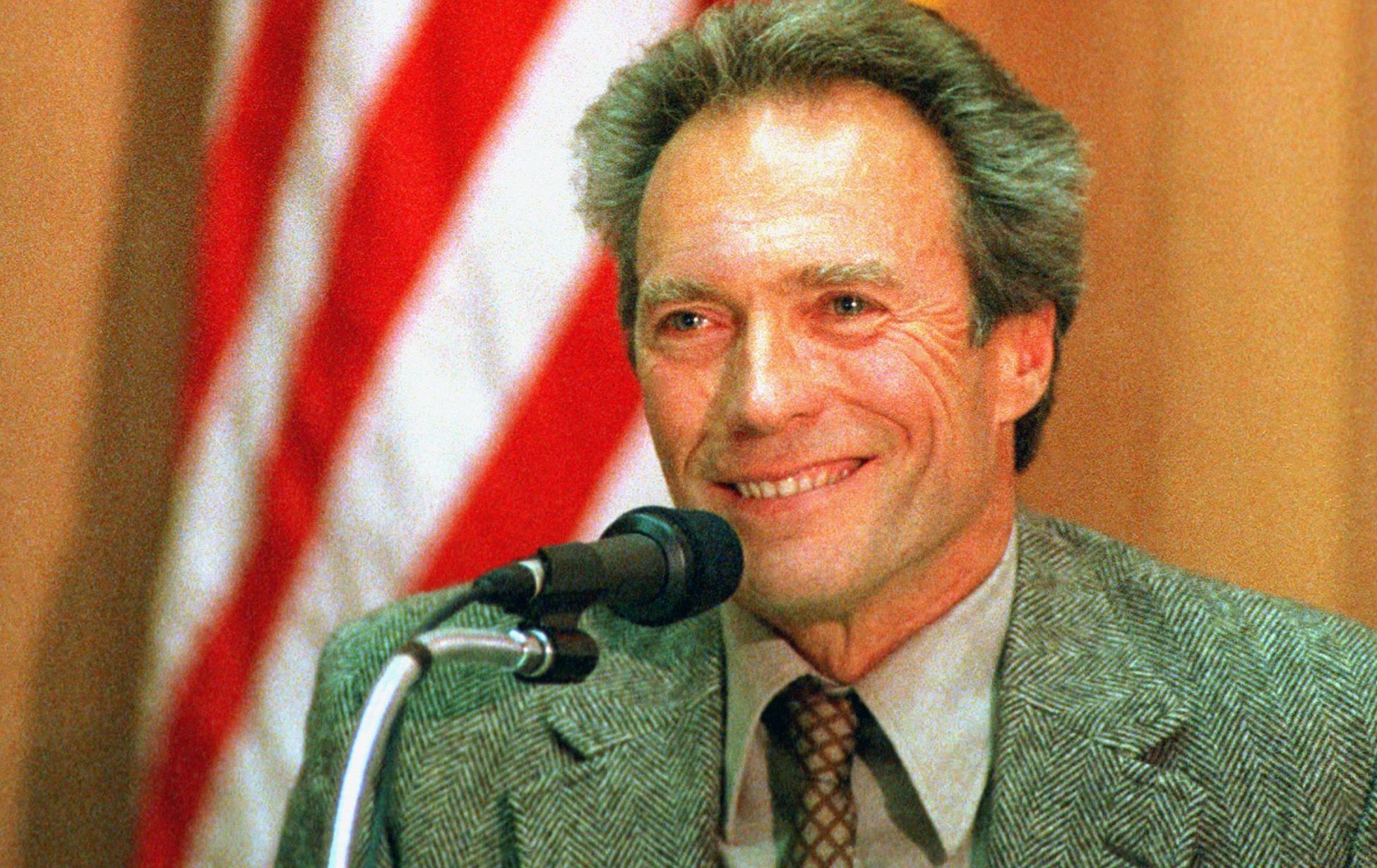 Actor Clint Eastwood during his first city council meeting as mayor