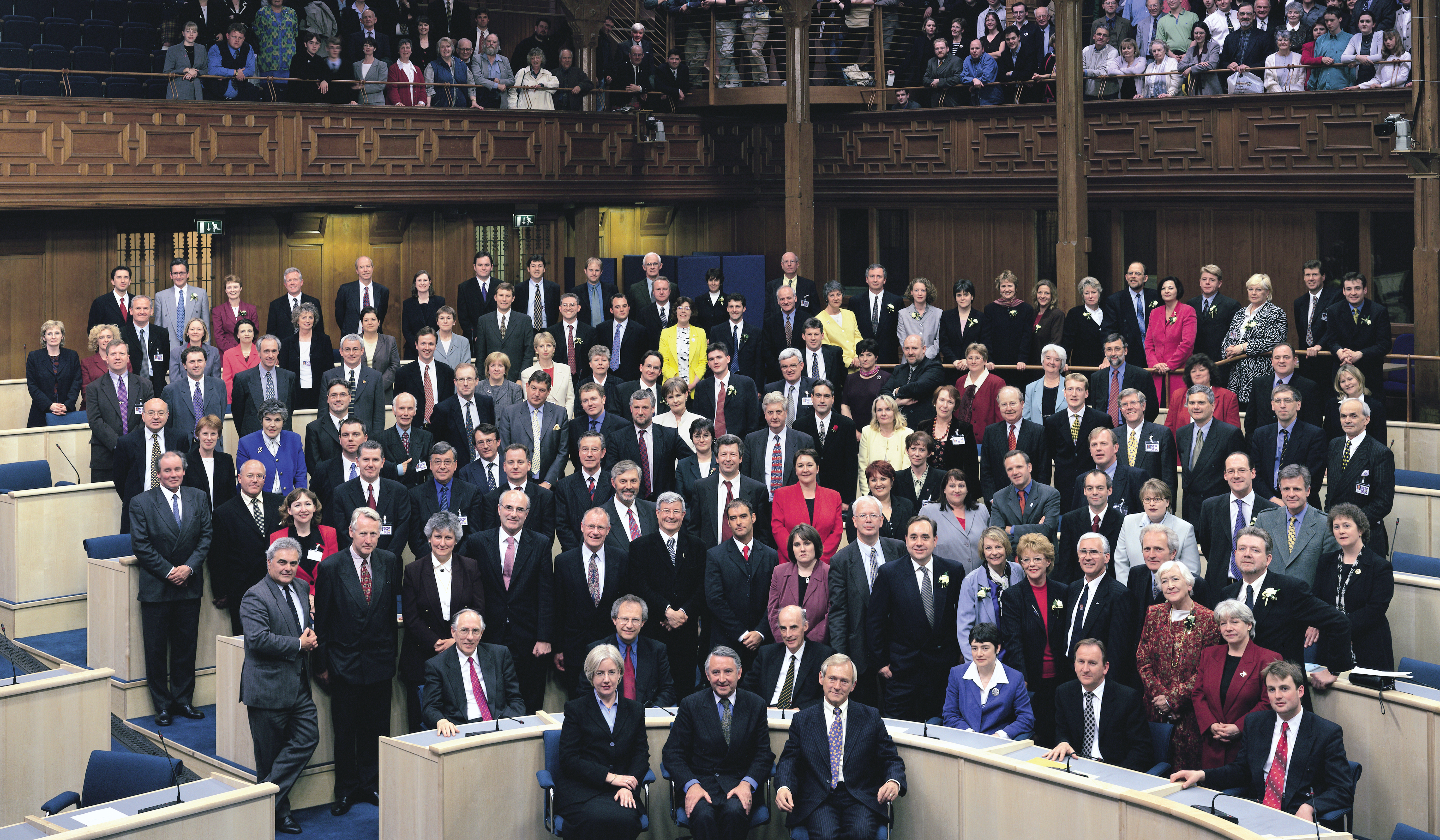 The 129 members of first Scottish Parliament in three centuries gathered in the General Assembly Hall of the Church of Scotland on May 12, 1999