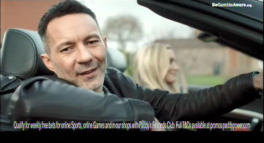 An advert for Paddy Power Rewards, featuring Rhodri Giggs, has been banned
