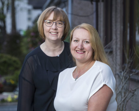 Celine MacConnell and her friend Hannah Ward from Aberdeen who both lost husbands before the age of 50