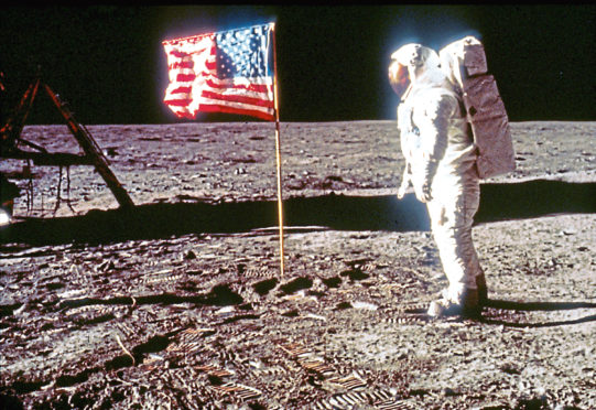 Buzz Aldrin on the moon