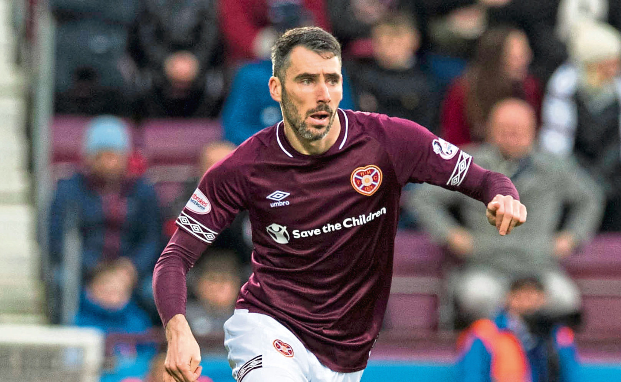Michael Smith in action for Hearts