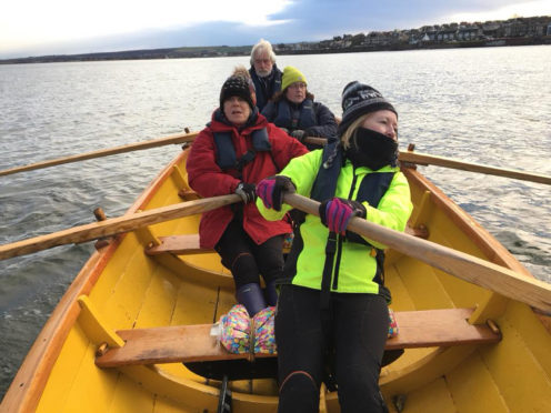 Eskmuthe rowers set out on another adventure in their trusty St Ayles skiff Honesty, so named after their Firth of Forth home in Musselburgh, dubbed The Honest Toun
