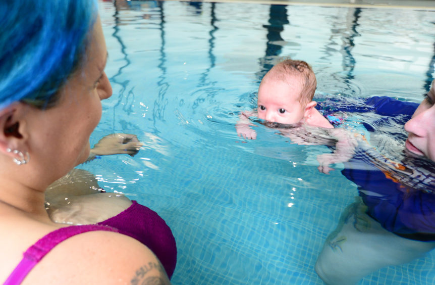 Oriana in the pool