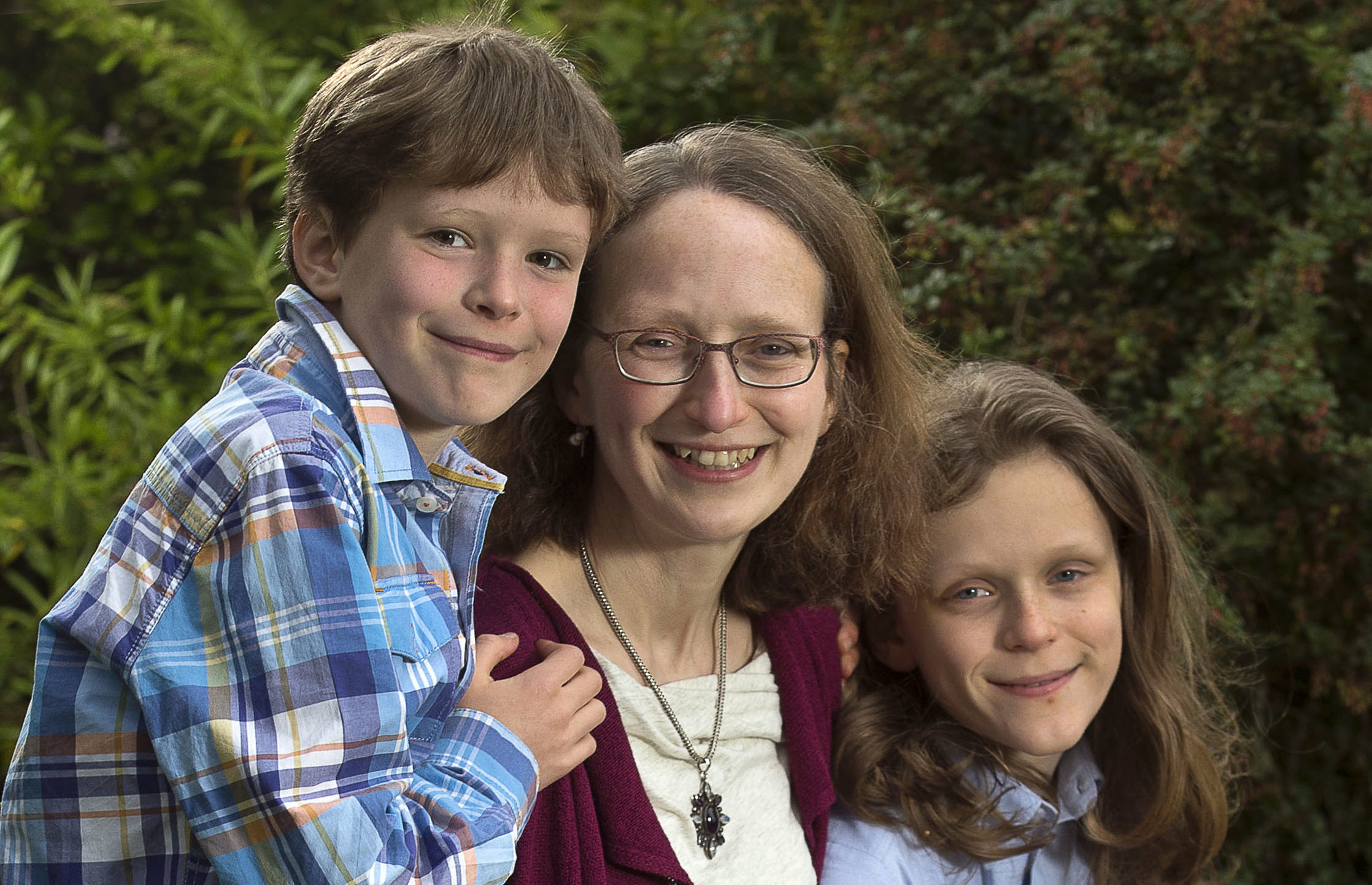 Fighting on... Dr Kay Kelly with sons Ronan, 9, and Lewin, 12 at home in Inverness