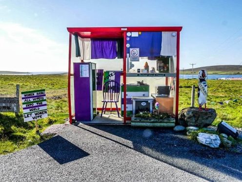 Bobby's Bus Shelter on the Isle of Unst.