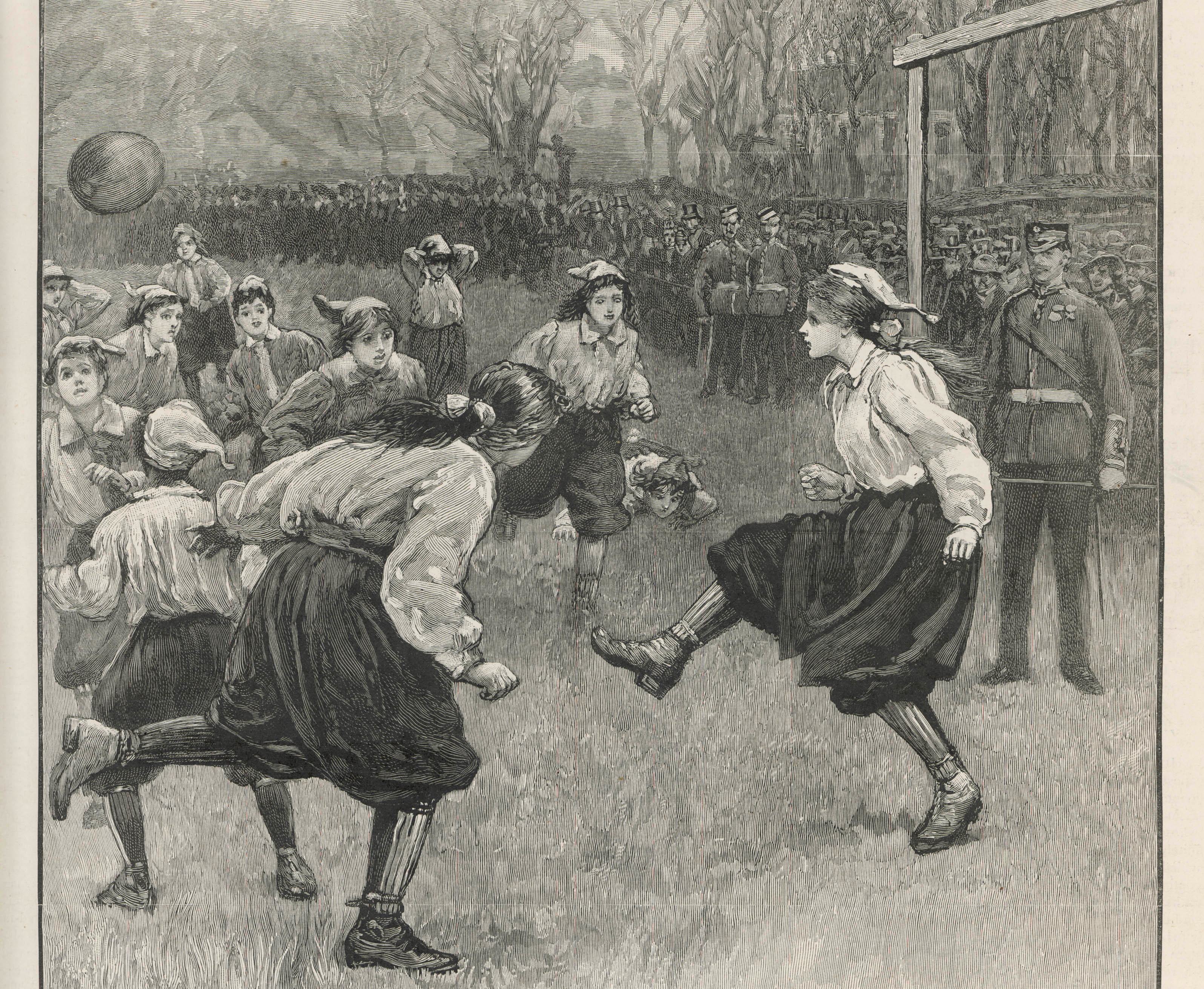 The first match of the British  Ladies' Football Club         Date: 1895