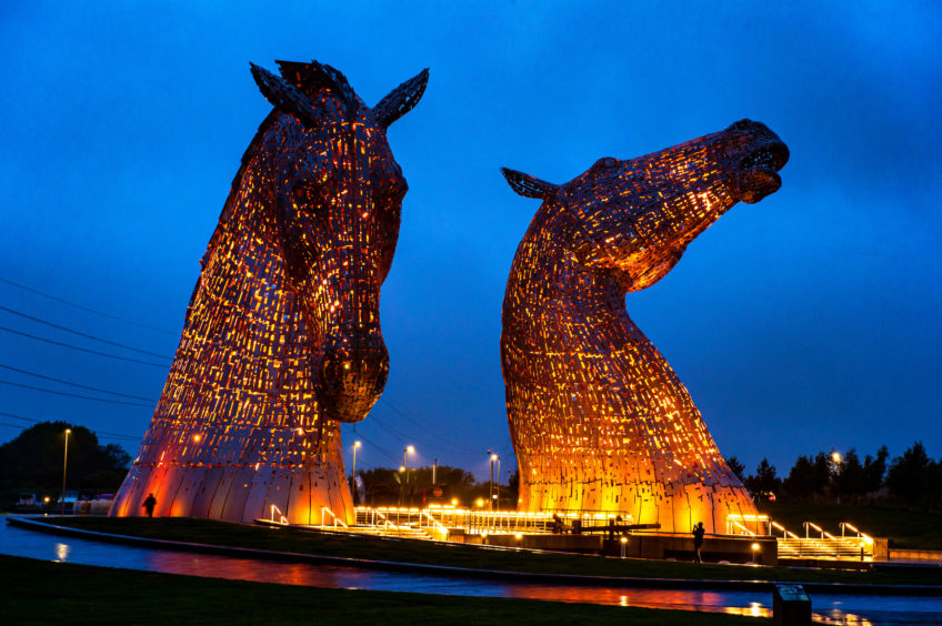 Landmarks across Scotland, including the Kelpies, above, light up orange on Thursday for World Multiple Sclerosis Day in support of MS Society Scotland