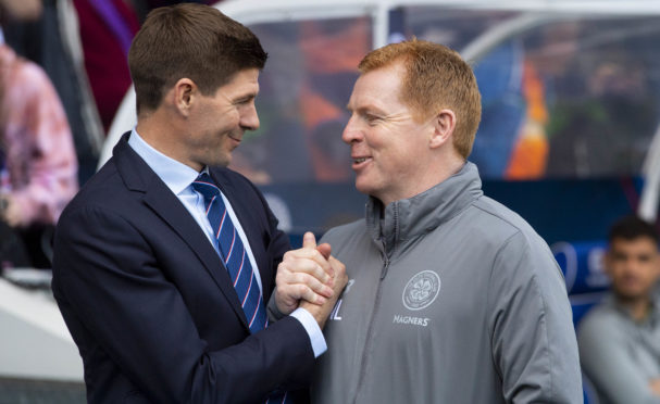 Steven Gerrard and Neil Lennon