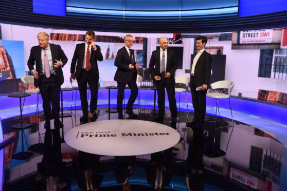 The leadership candidates take part in a TV debate