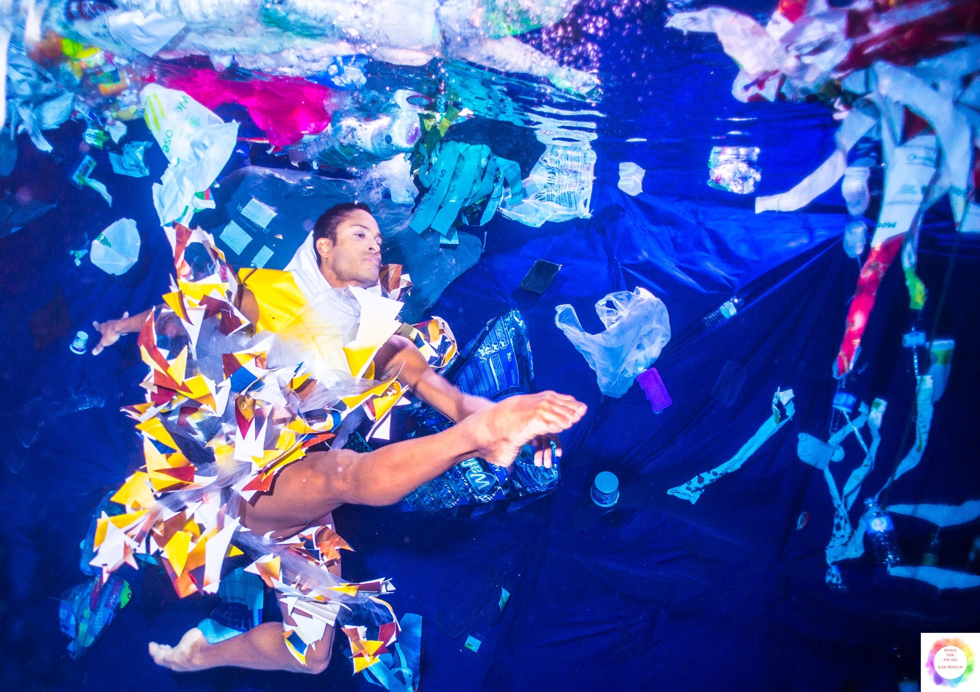 Royal Ballet soloist Fernando Montaño in a new work called Dance for the Sea, which highlights the disastrous pollution of the worlds oceans and waterways by plastic