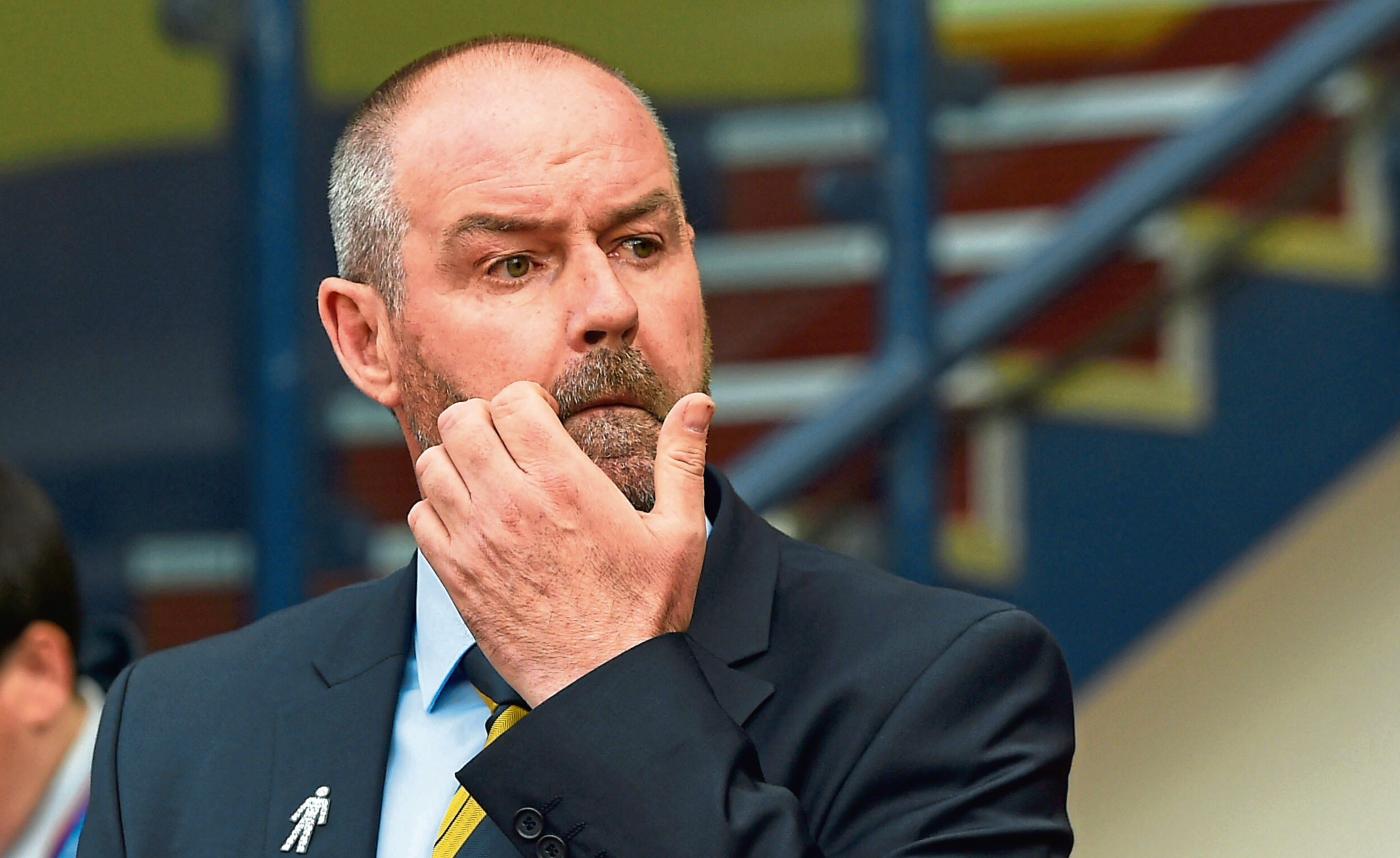 Scotland manager Steve Clarke watches his side's narrow win over Cyprus