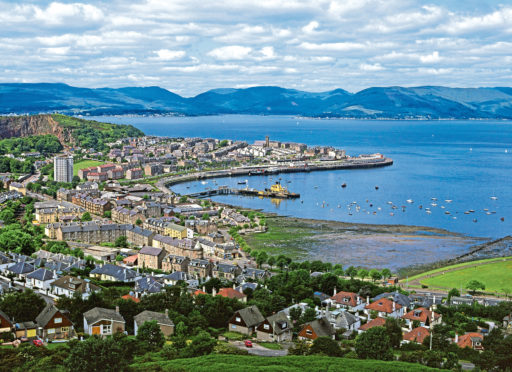 Looking over Gourock and Greenock