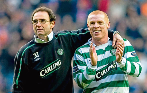 Martin O'Neill (left) with Neil Lennon in 2004