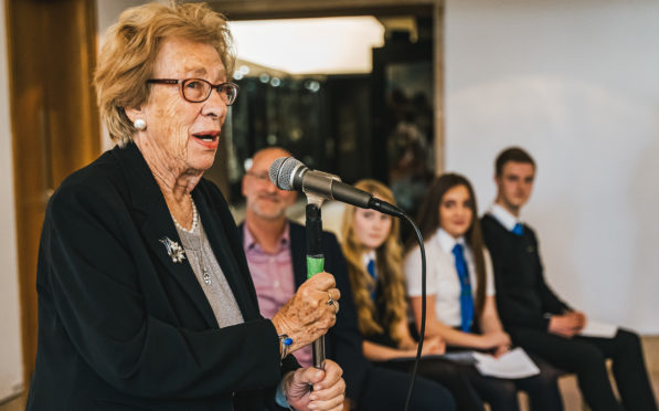 Eva talks at the opening of the exhibition