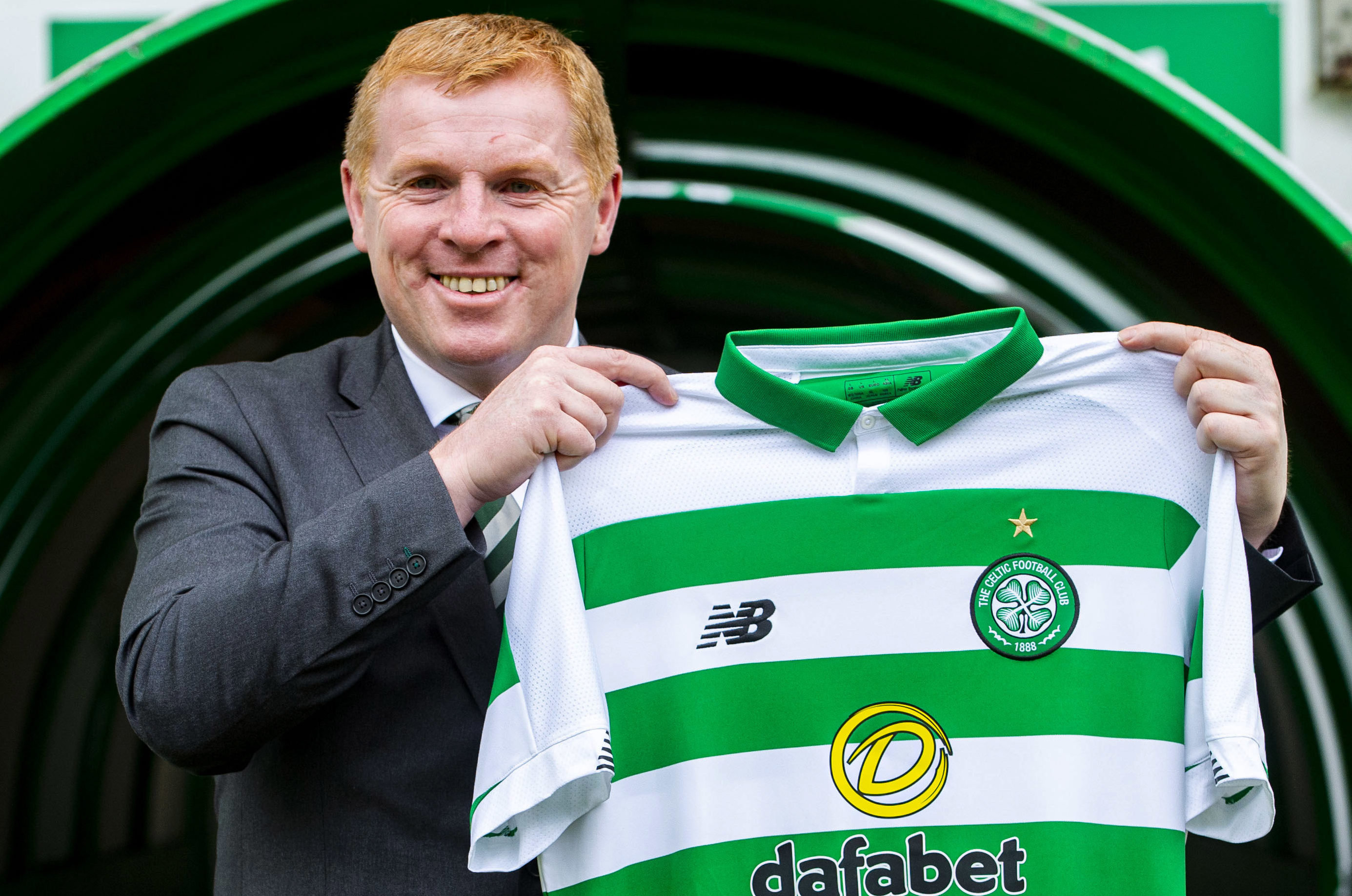 Neil Lennon at his unveiling as permanent Celtic boss