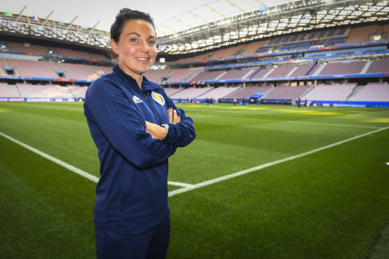 Scotland's Rachel Corsie ahead of kick off against England tomorrow in Nice.