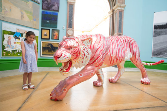 Tunnock’s teacake tiger statue made by brothers David and Robert Mach, both from Fife.