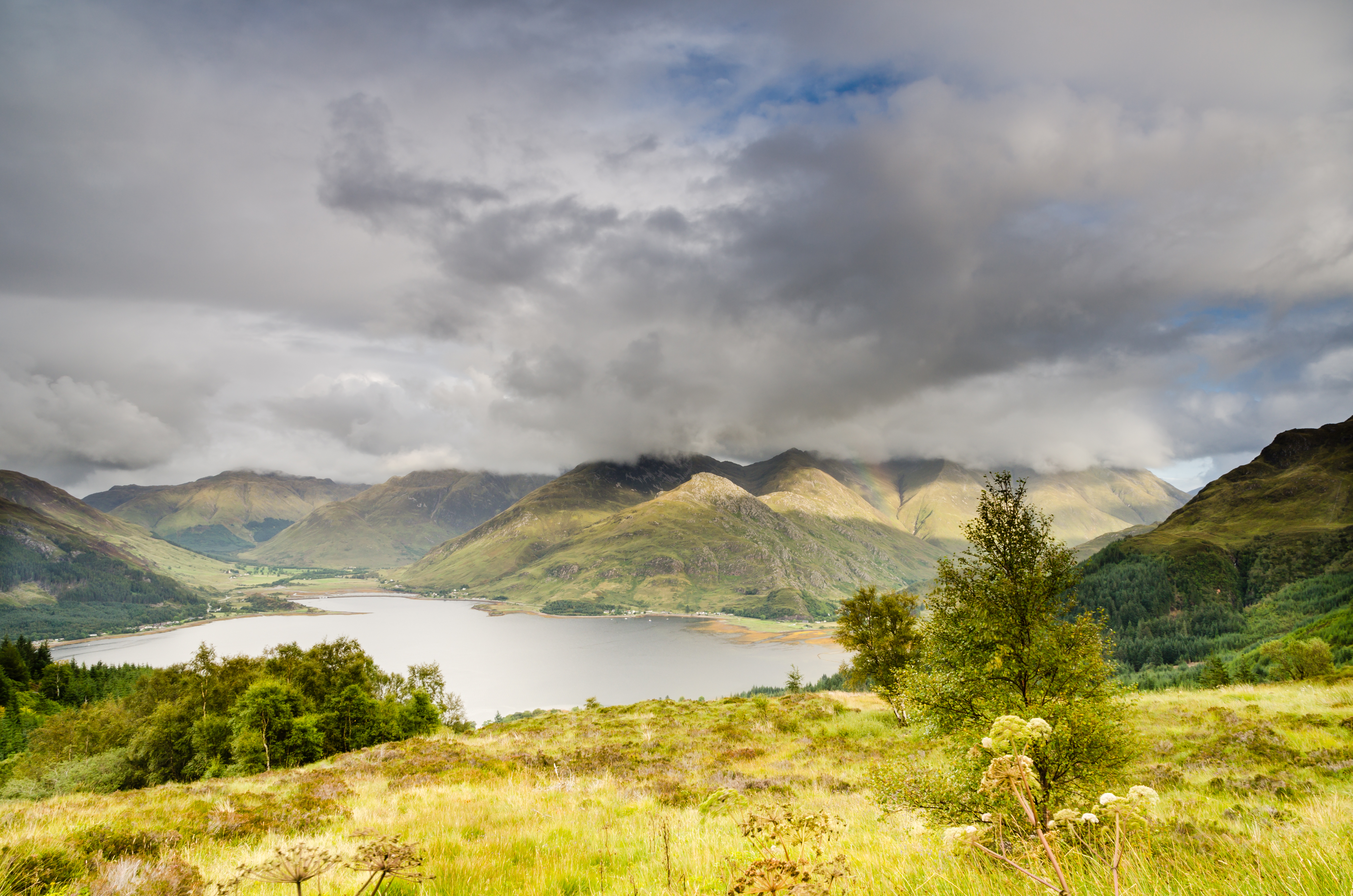 The end of Loch Duich with the Five Sisters peaks