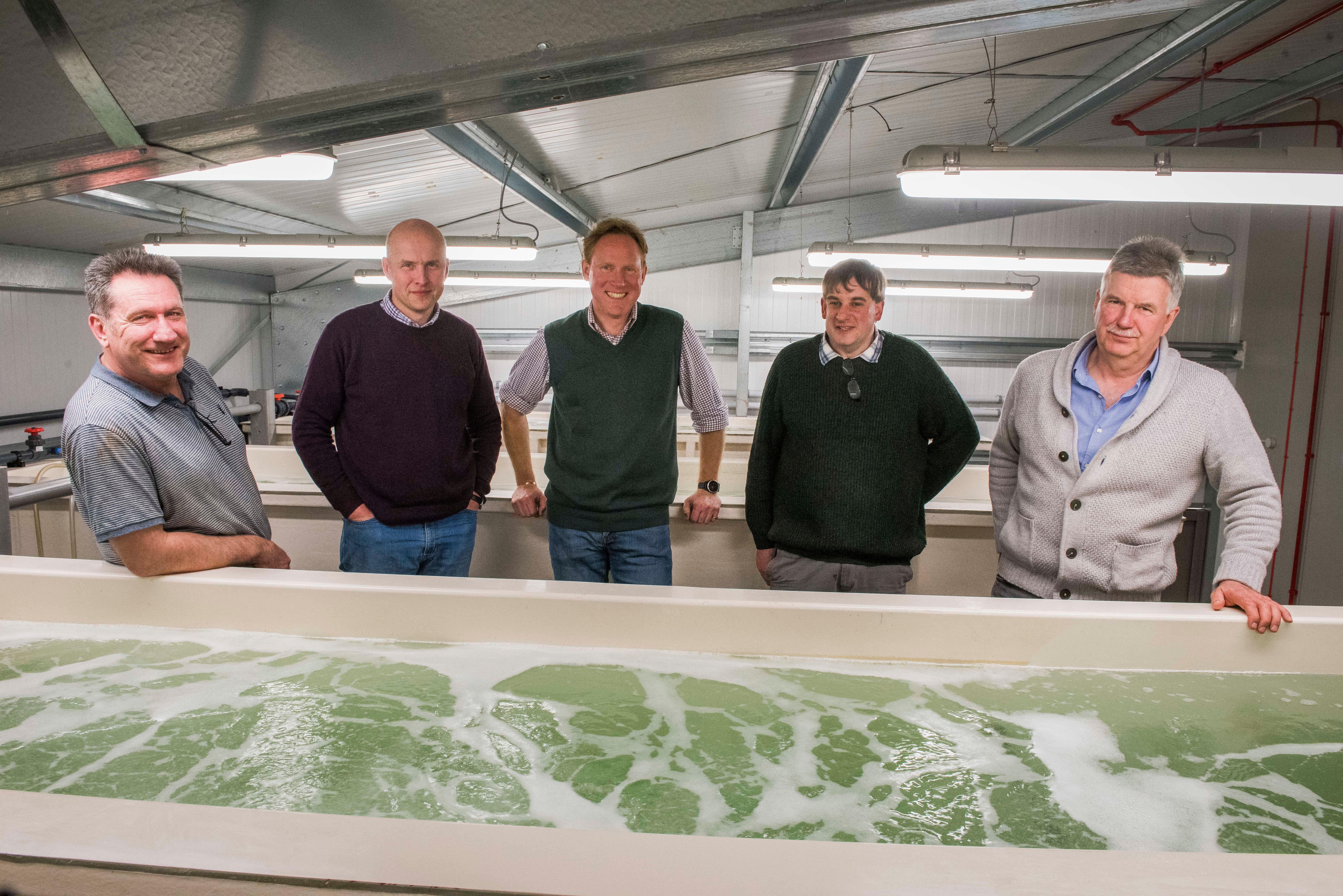 The team at Great British Prawns with their land based system.