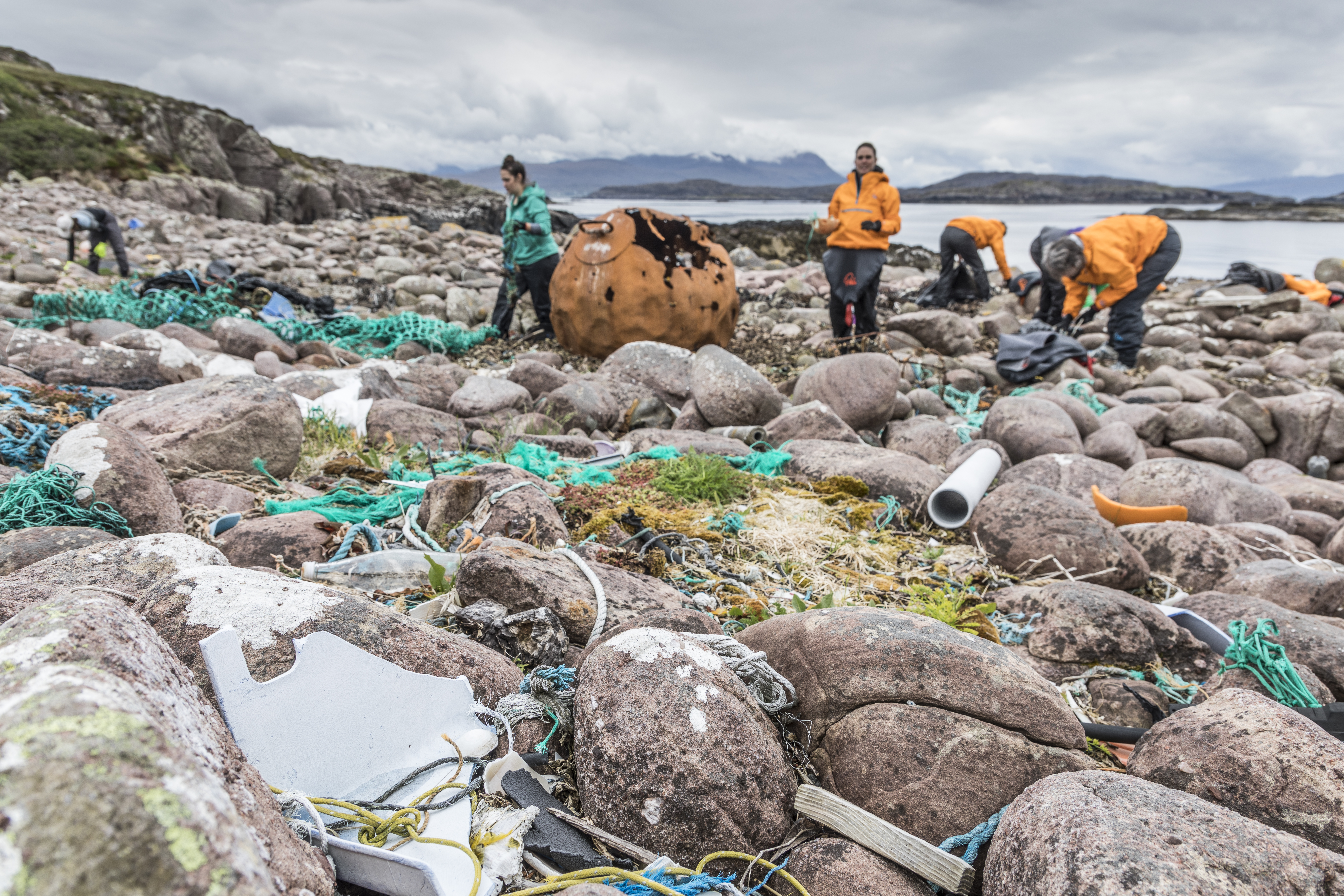 Kayakers clean beaches around the Summer Isles earlier this year.