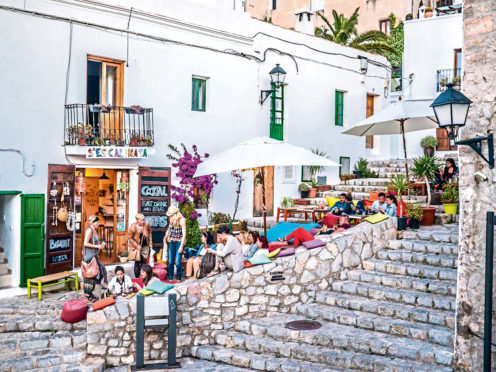 Ibiza, Spain - May 23, 2015. The Ibiza culture means to enjoy the life in the clubs and bars.