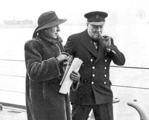 Mrs Kathleen Hill and Winston Churchill, 1941