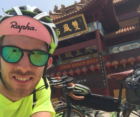 Ross McKechnie, a PE techer from Scotland is beginning a charity bike ride from China to Scotland, 10,000 miles and through 21 countries.