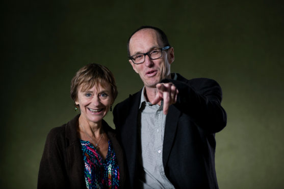 Nicci Gerrard and Sean French, who write thrillers together under the pseudonym of Nicci French at the Edinburg book Festival.