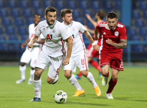 Tony Watt in action for CSKA Sofia during the Europa League first round qualifier match with OFK Titograd