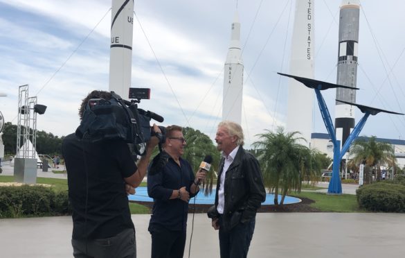 Ross speaks to Sir Richard at NASA's Kennedy Space Center