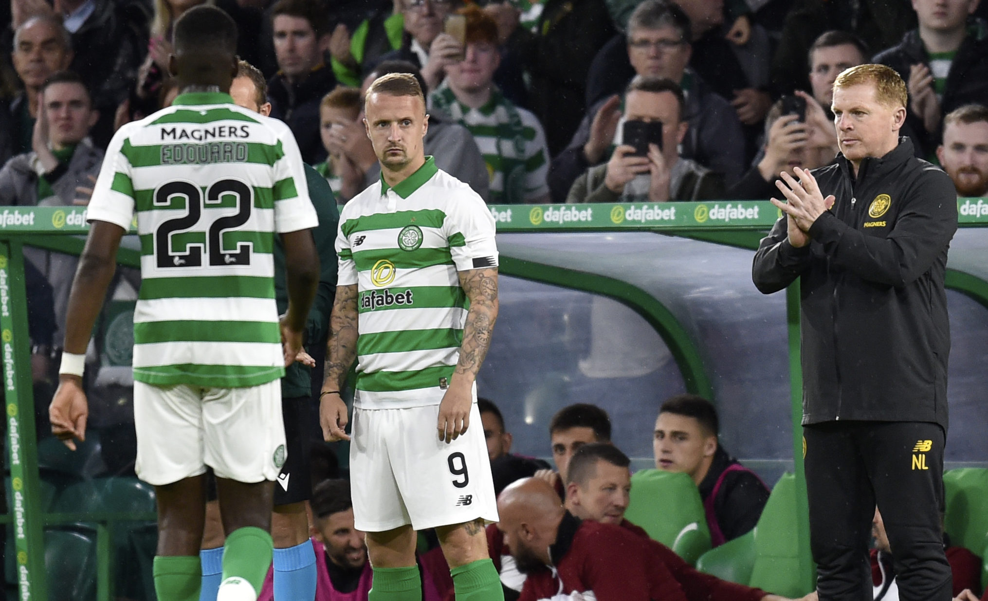 Leigh Griffiths makes his return to competitive action for Celtic