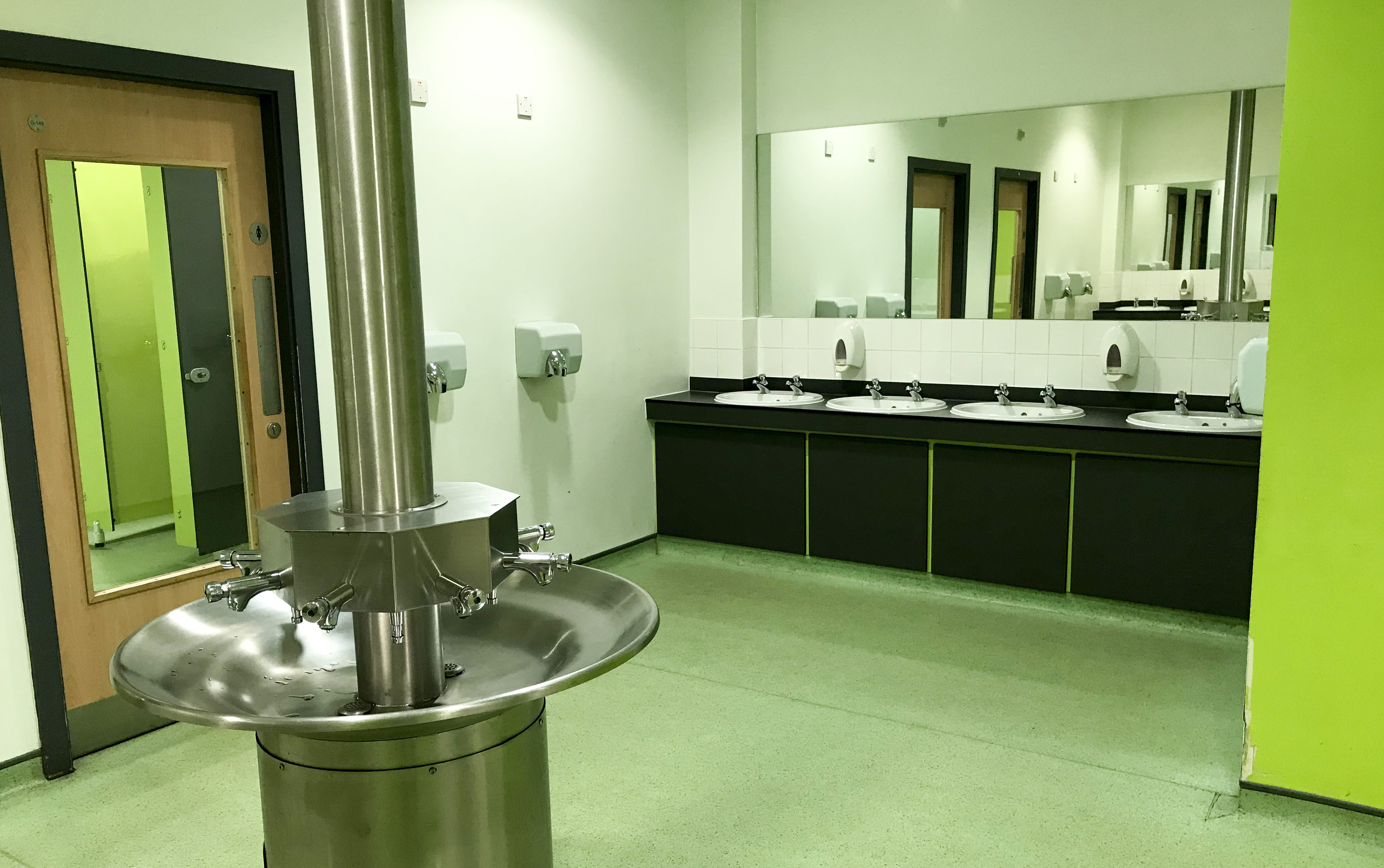 Blue water in the school toilets prompted health fears
