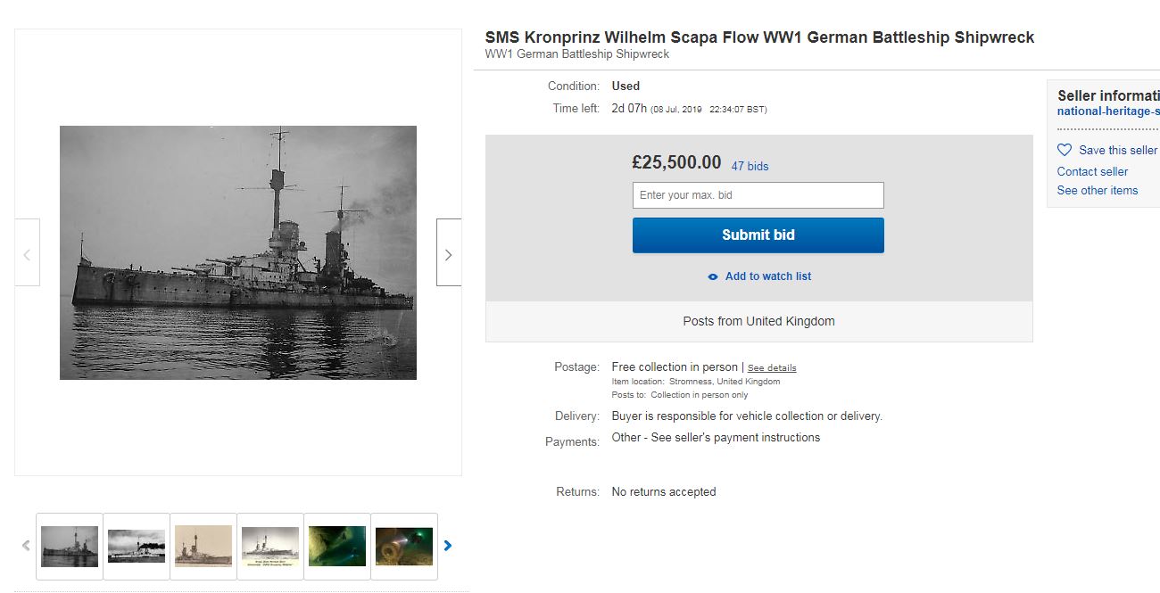 One of the ships listed on eBay