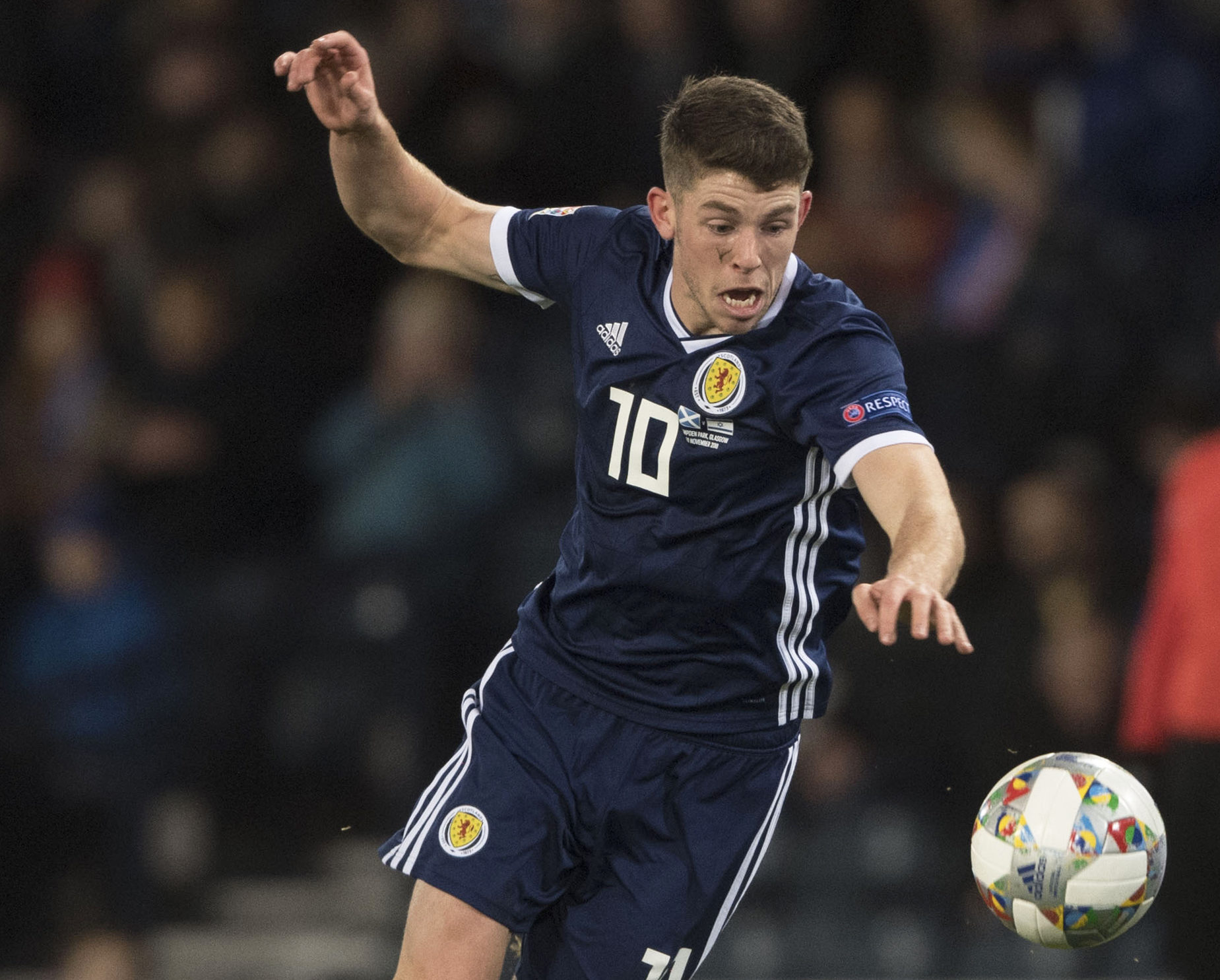 Ryan Christie in action for Scotland