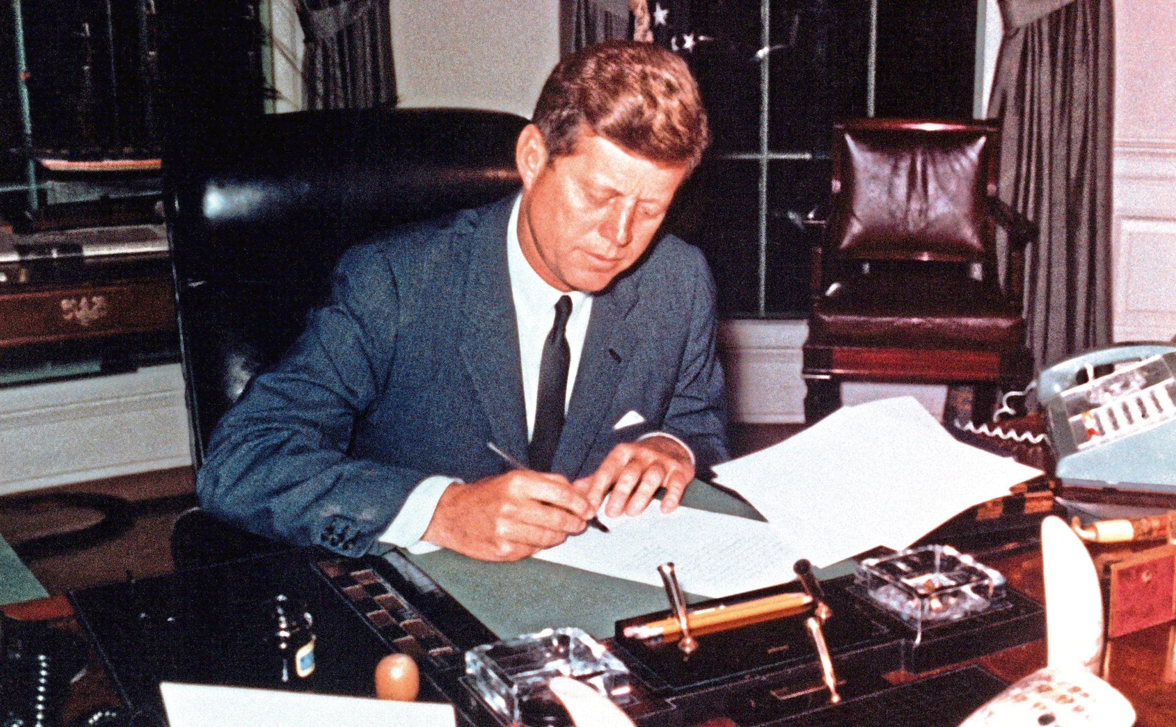 JFK kept the coconut that saved his life on his Oval Office desk