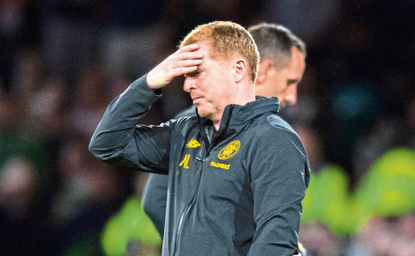 Celtic manager Neil Lennon on the touchline against Cluj