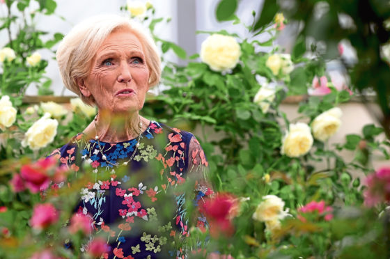 Mary Berry at the RHS Chelsea Flower Show at the Royal Hospital Chelsea, London.